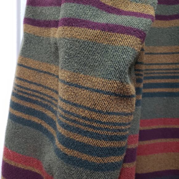 L.L. BEAN Fleece Lined Traditional Fit Sriped Flannel Shirt Shacket Men's Large - Picture 11 of 11